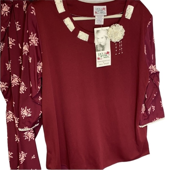 NWT Deadstock Lacy After Noon Made in USA Vintage Lounge Shirt Pant - Picture 3 of 9